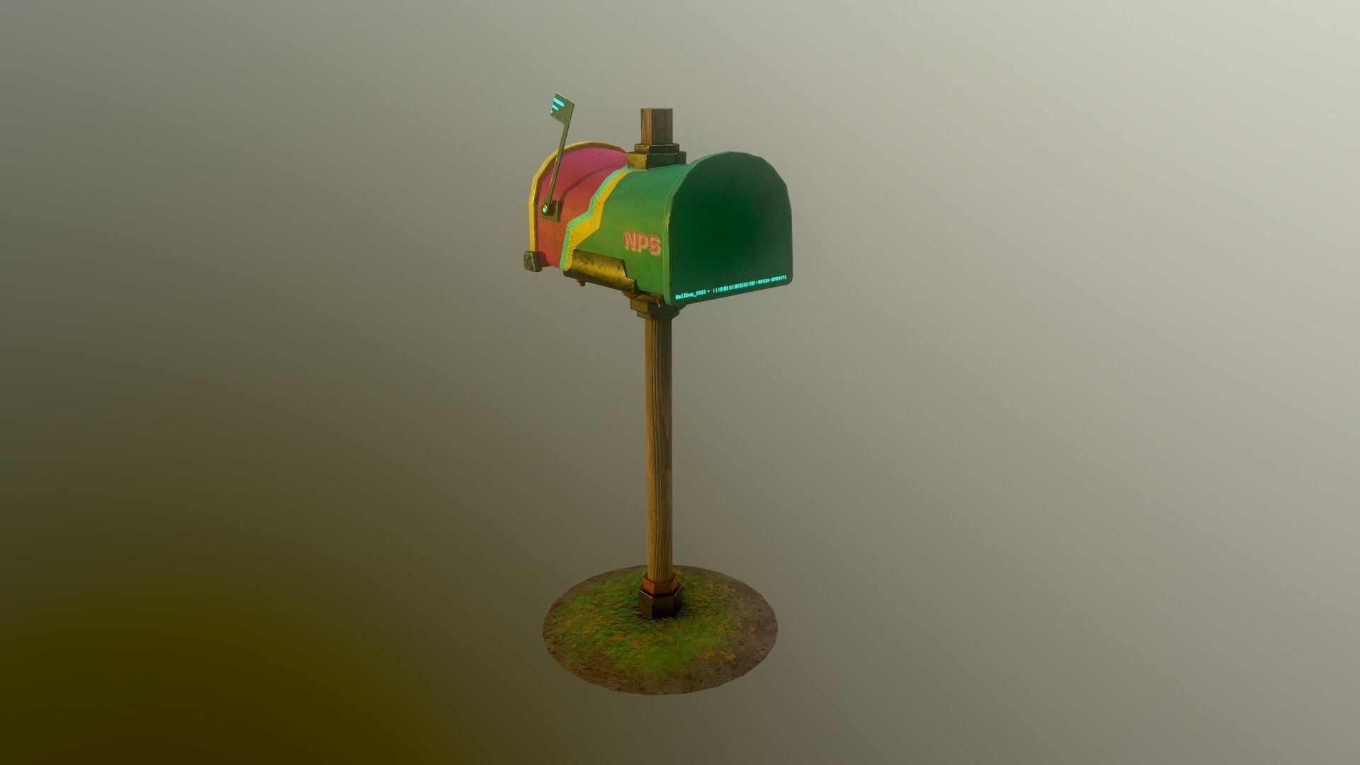 Mail Box Low-poly 3D model_6