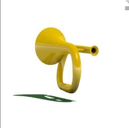 bugle trumpet 3D print model_9