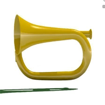 bugle trumpet 3D print model_11