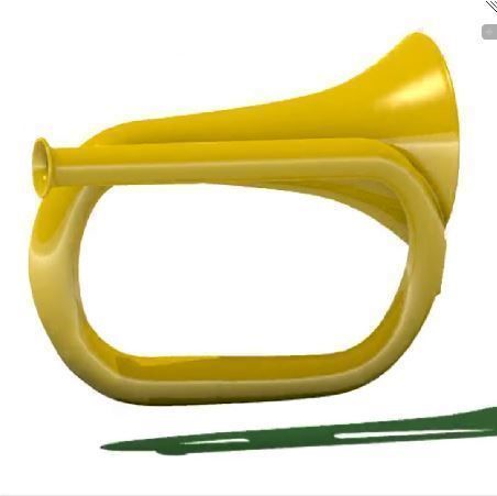 bugle trumpet 3D print model_6