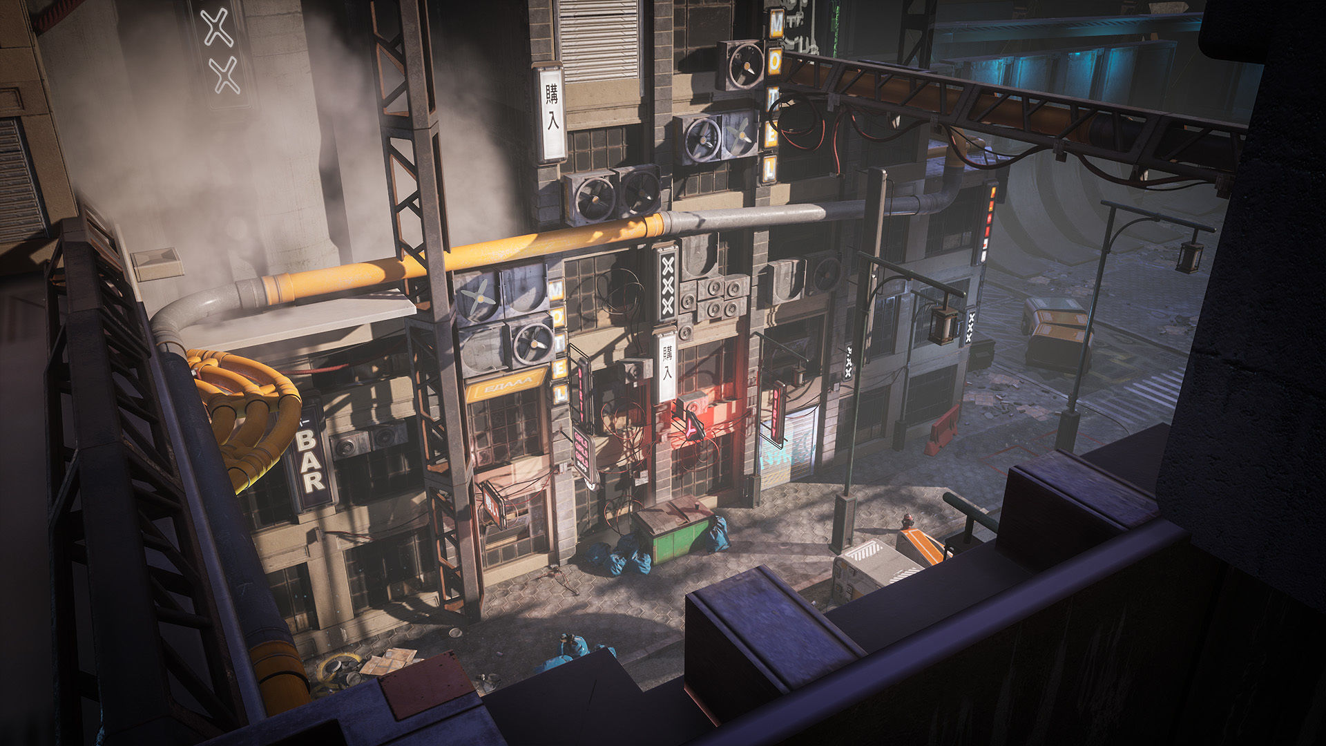 Cyberpunk Environment Kitbash Set Low-poly 3D model_10