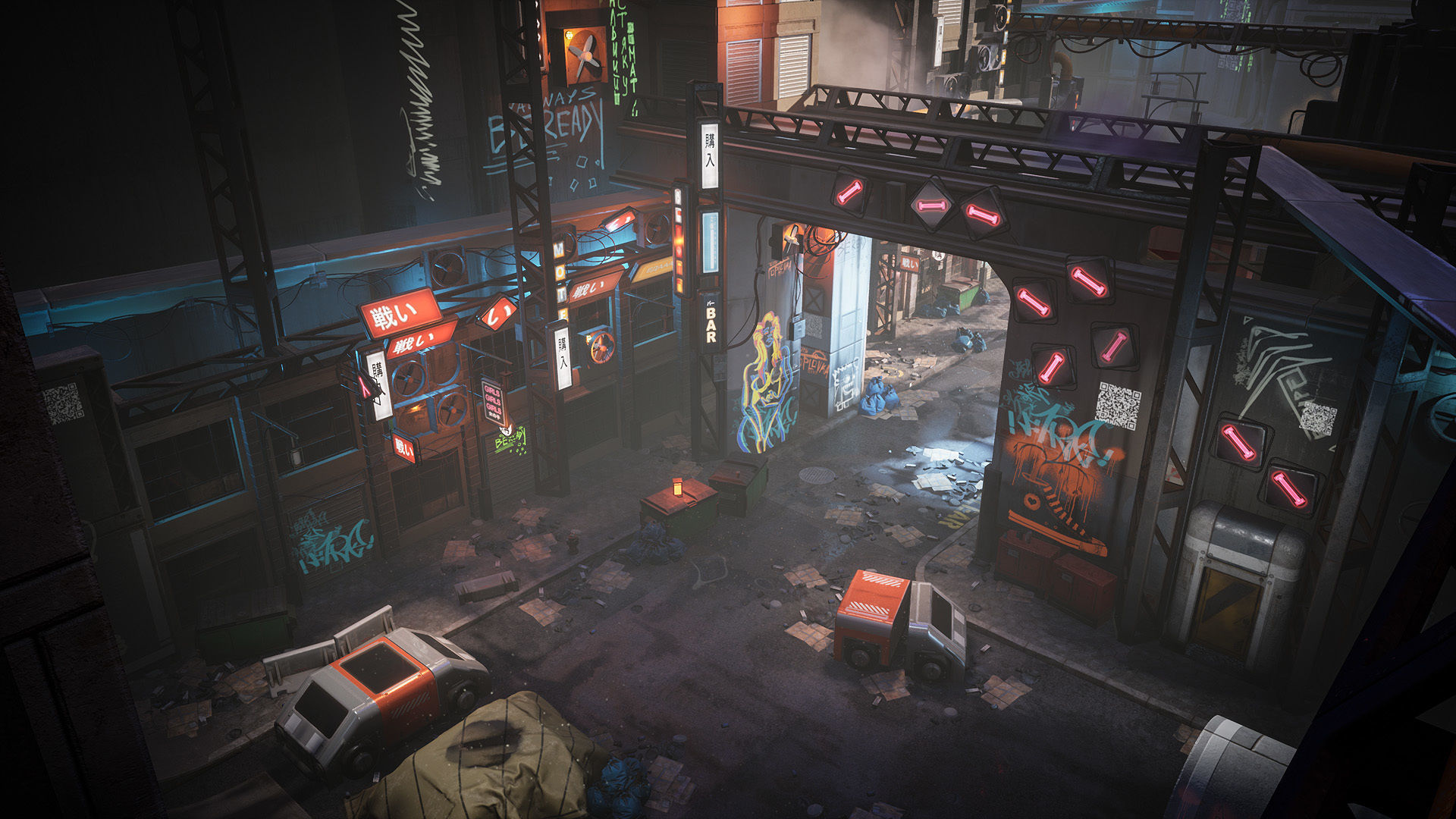 Cyberpunk Environment Kitbash Set Low-poly 3D model_11