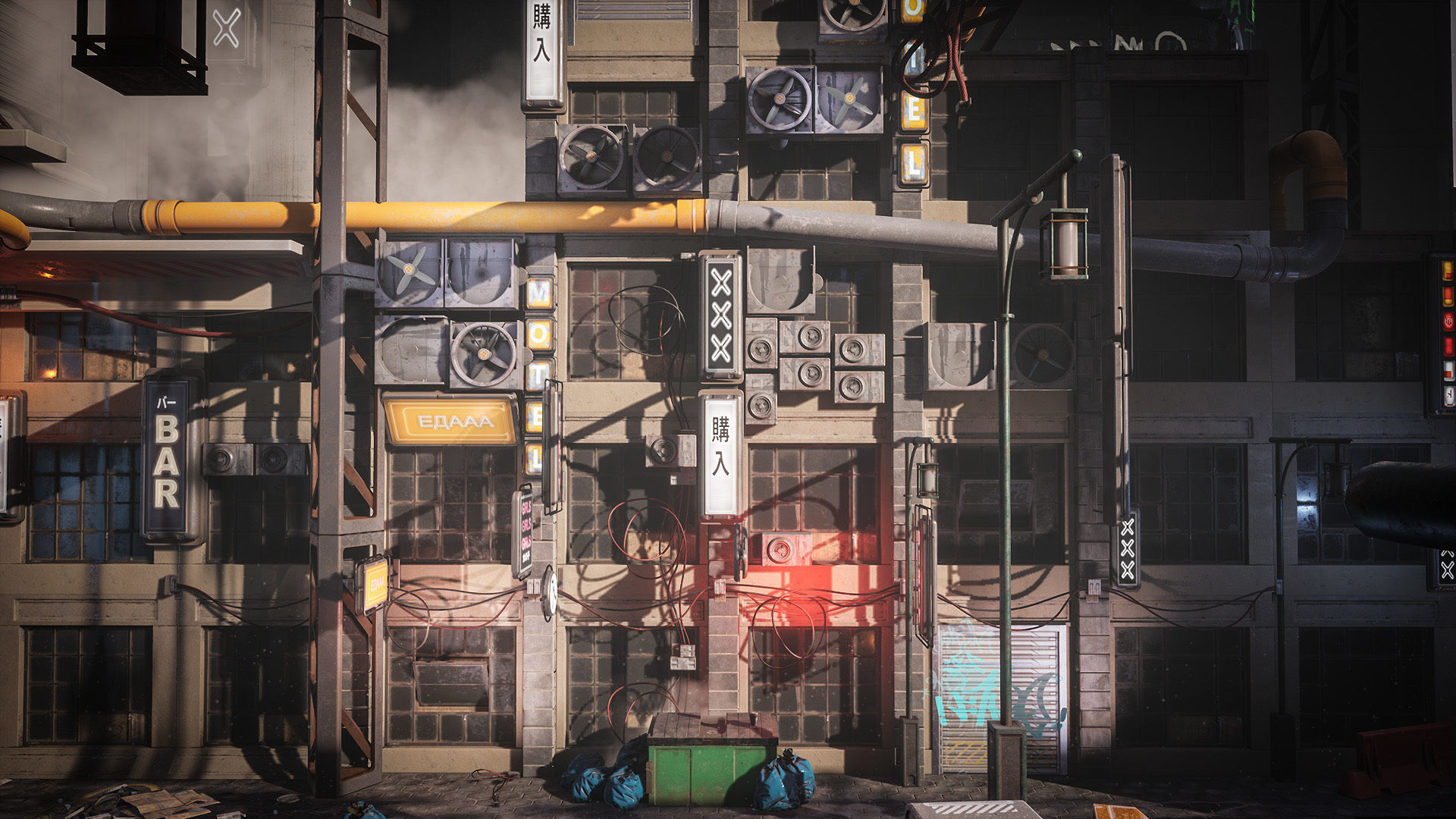 Cyberpunk Environment Kitbash Set Low-poly 3D model_8