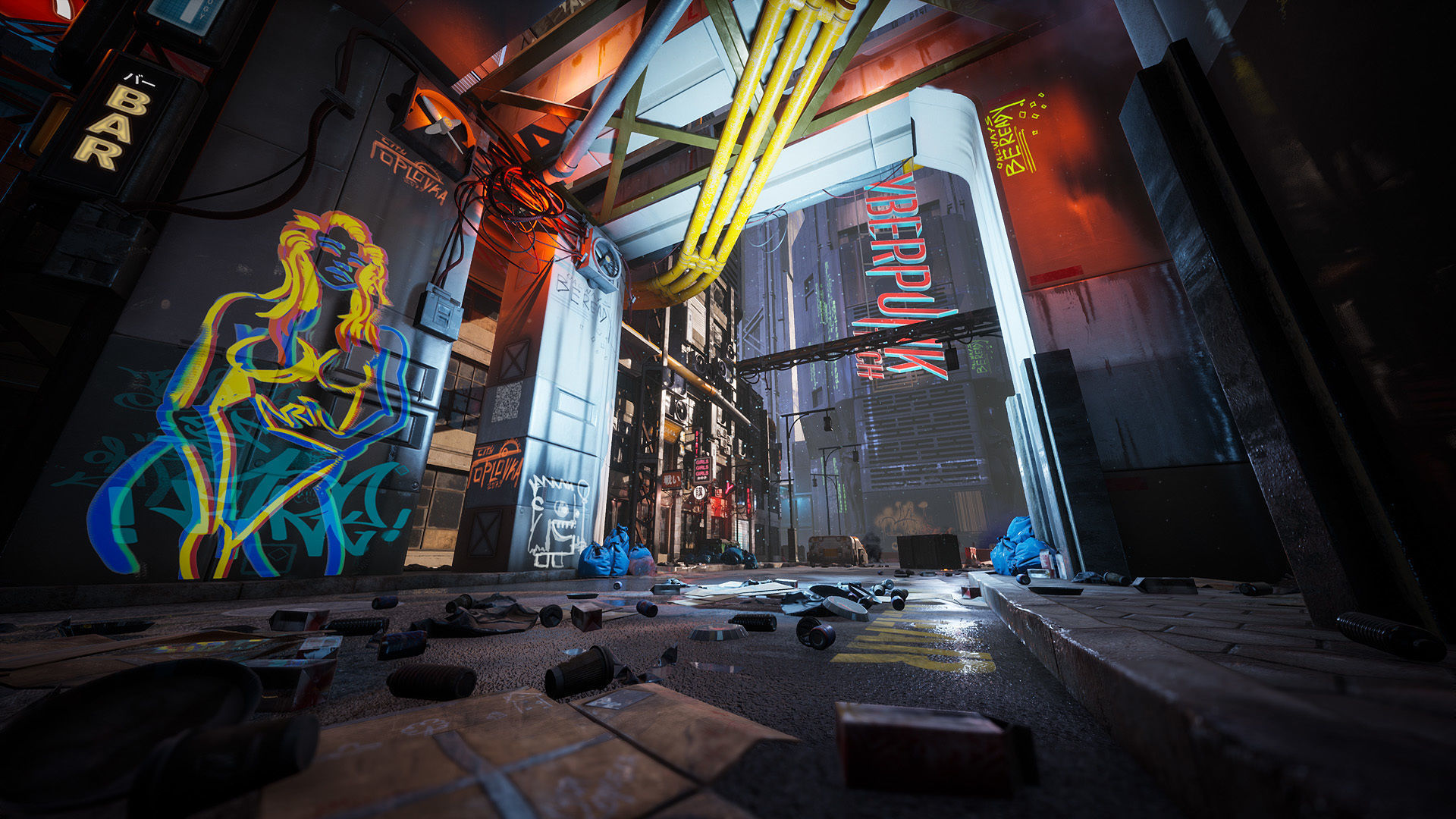 Cyberpunk Environment Kitbash Set Low-poly 3D model_12