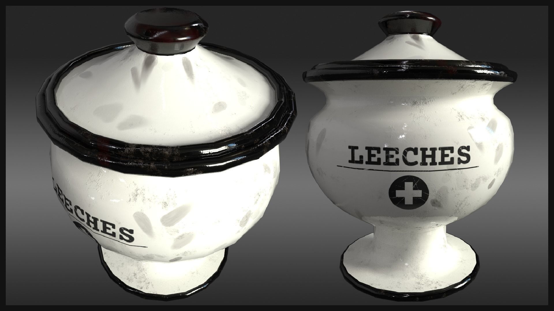 Plague Doctor Medicine Bottles Low-poly 3D model_1