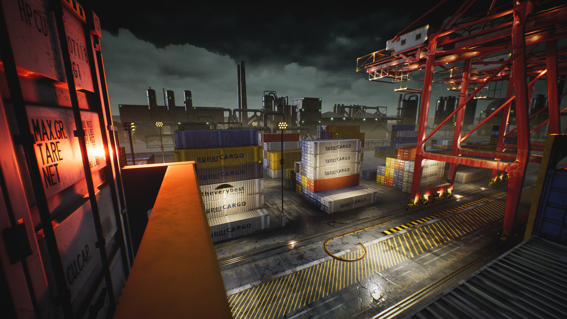 Container Yard Environment Set Low-poly 3D model_4