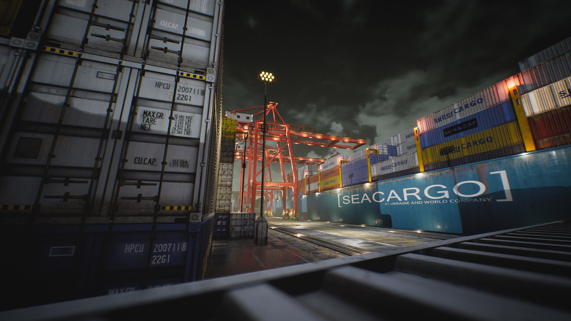Container Yard Environment Set Low-poly 3D model_3
