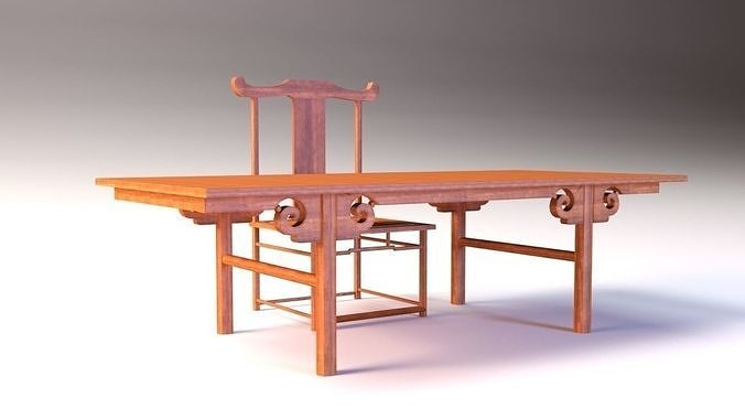 Low Poly Chinese Table 3D model