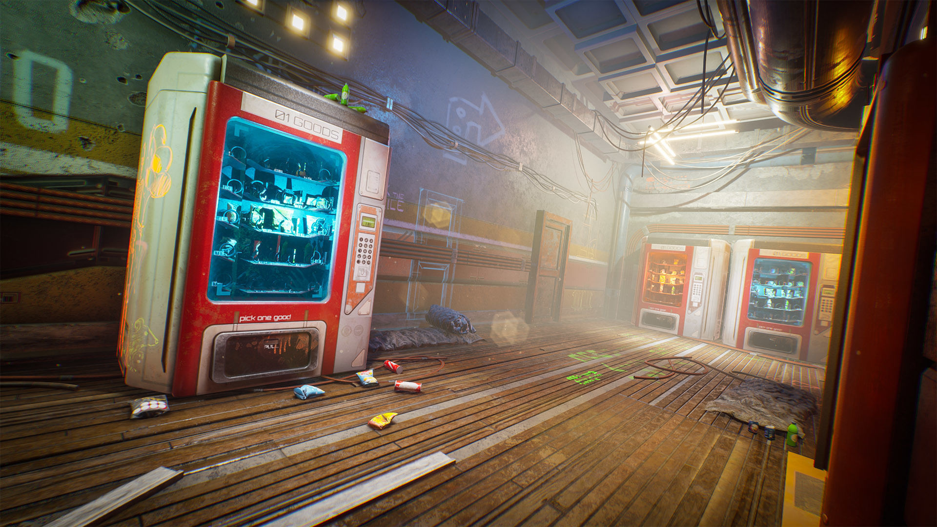 Cyberpunk Interior Environment Kitbash Set Low-poly 3D model_5