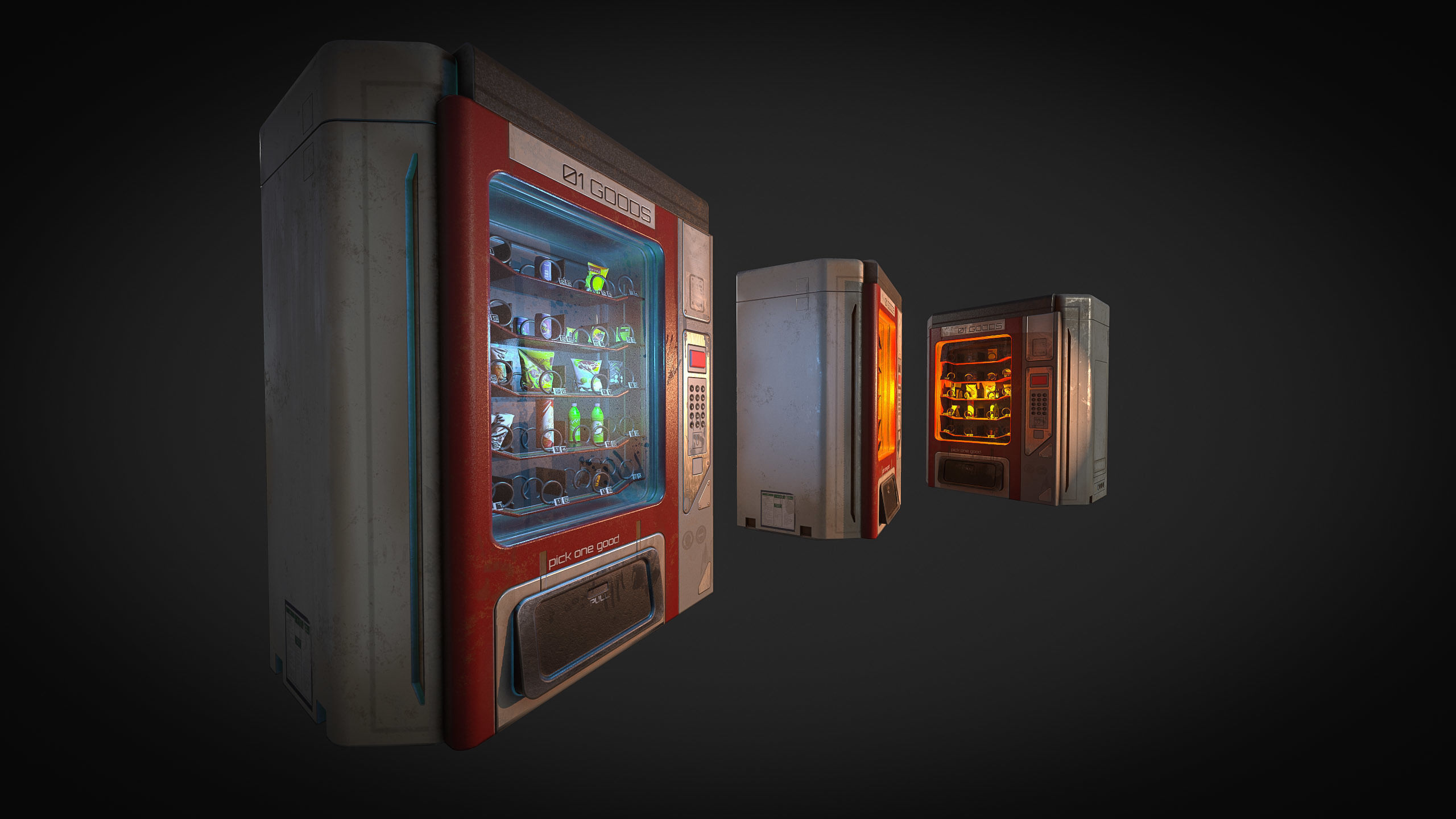 Cyberpunk Interior Environment Kitbash Set Low-poly 3D model_11