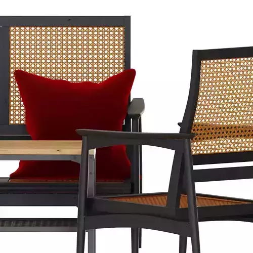 Fjallbo table and wooden chairs set