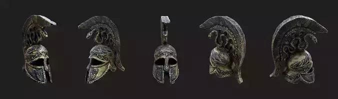 Greek Helmet - Lowpoly 3D Scan Low-poly 3D model