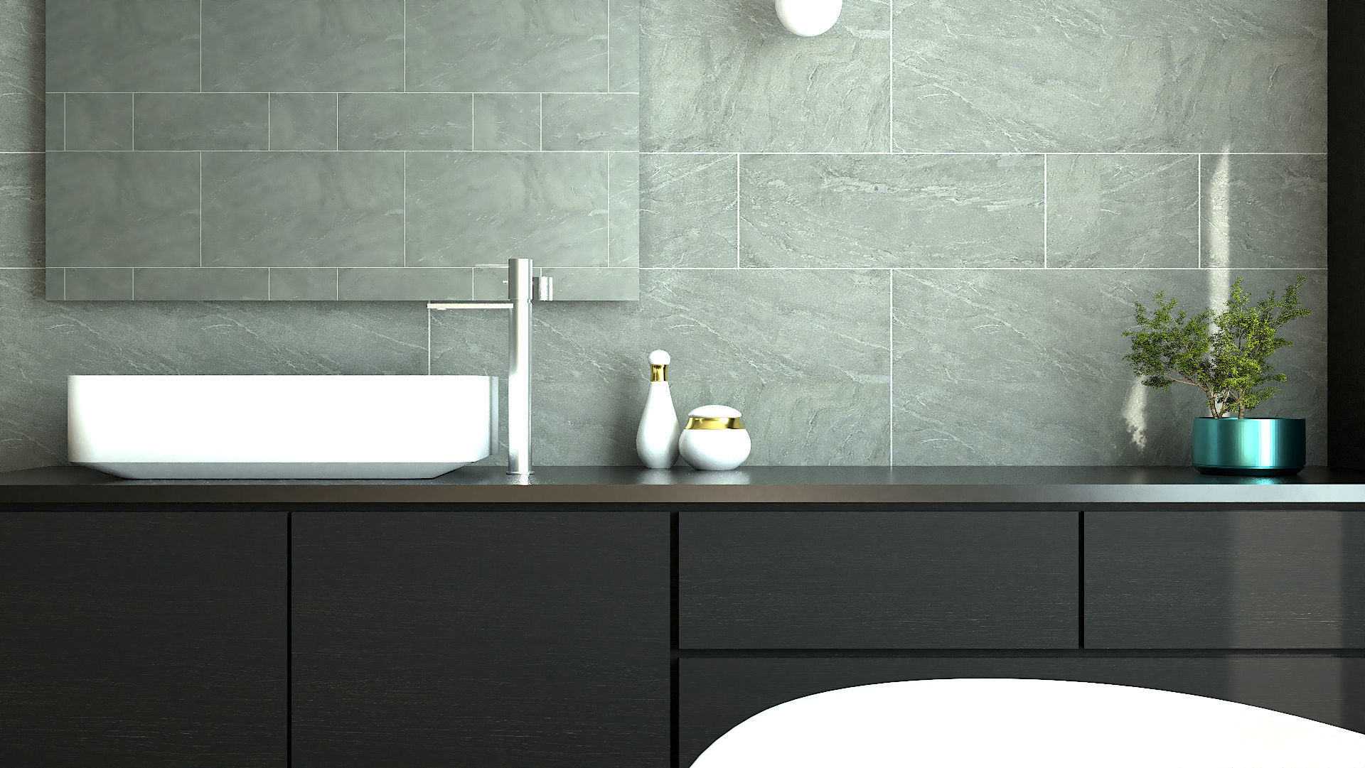 BATHROOM 2 modern with window overlooking sea 3D model_1