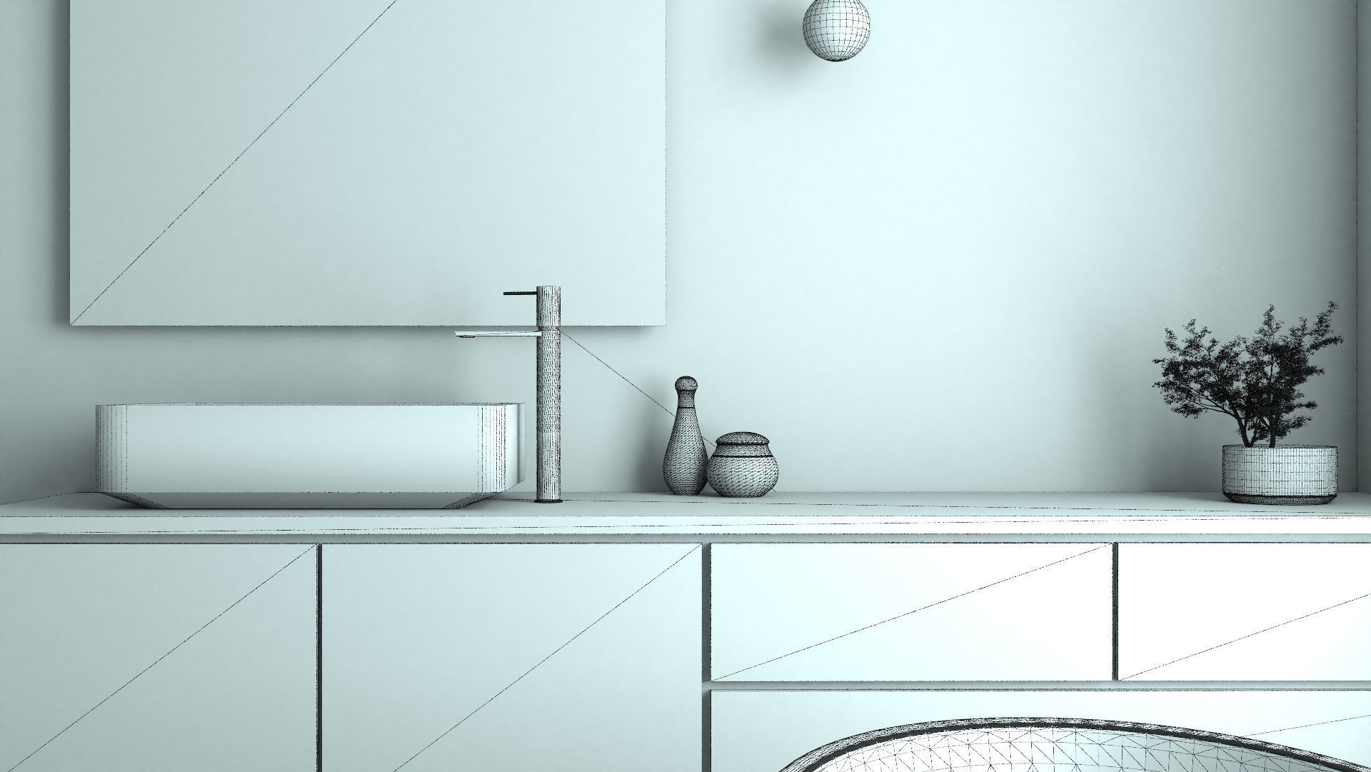 BATHROOM 2 modern with window overlooking sea 3D model_4