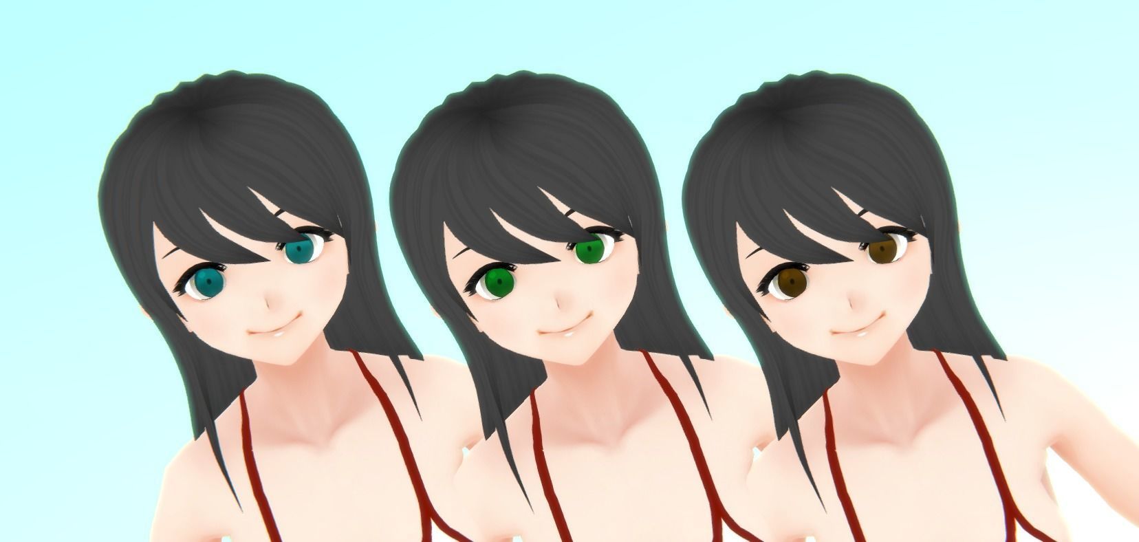 Bikini - Anime Girl Characters Low-poly 3D model_10