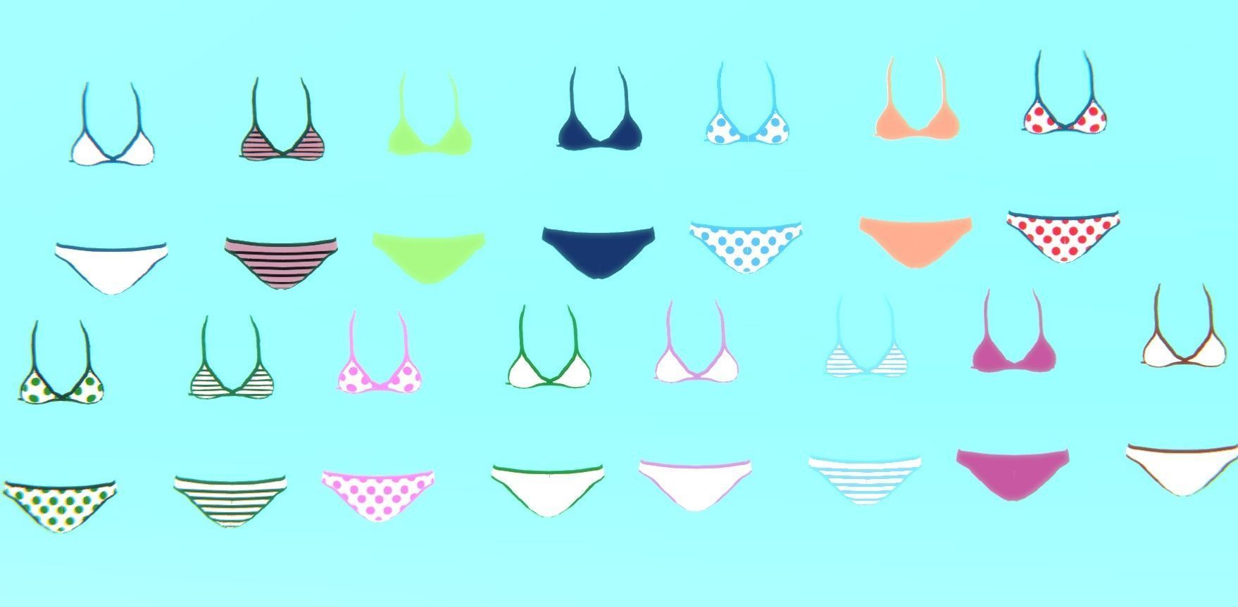 Bikini - Anime Girl Characters Low-poly 3D model_5