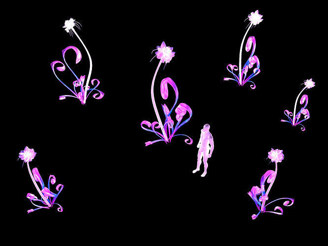 Ice and snow - exotic flowers 3D model