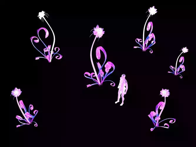 Ice and snow - exotic flowers 3D model