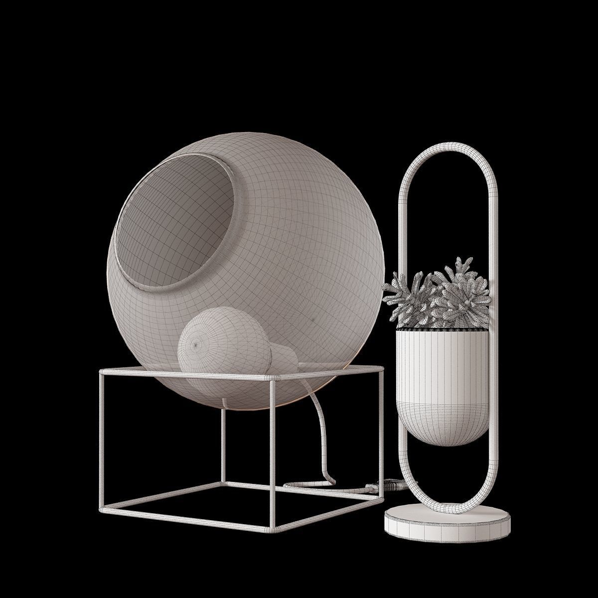 Glass Lamp and a Decoration Item 3D model_5