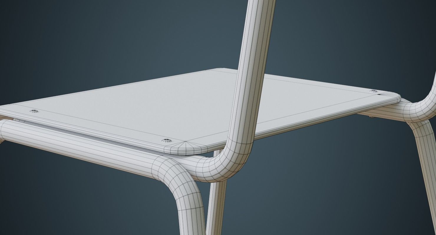 School Chair 1B Low-poly 3D model_9