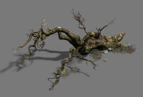 Fell to the ground to rotten trees 3D model_4