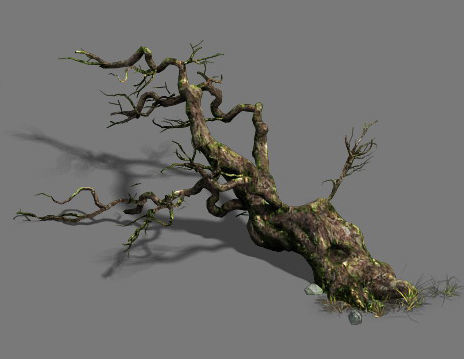 Fell to the ground to rotten trees 3D model_3