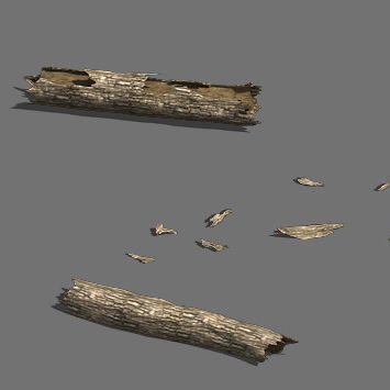 Fell to the ground decay tree 02 3D model_1
