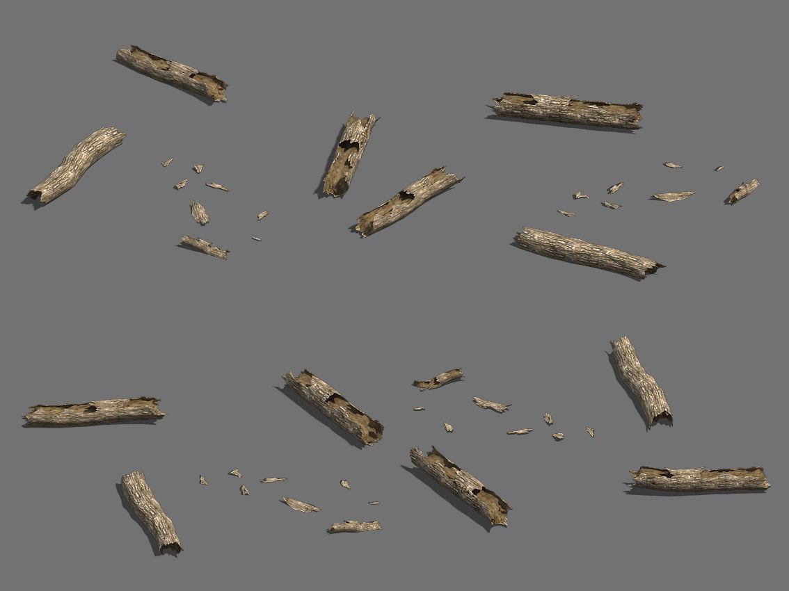 Fell to the ground decay tree 02 3D model_3