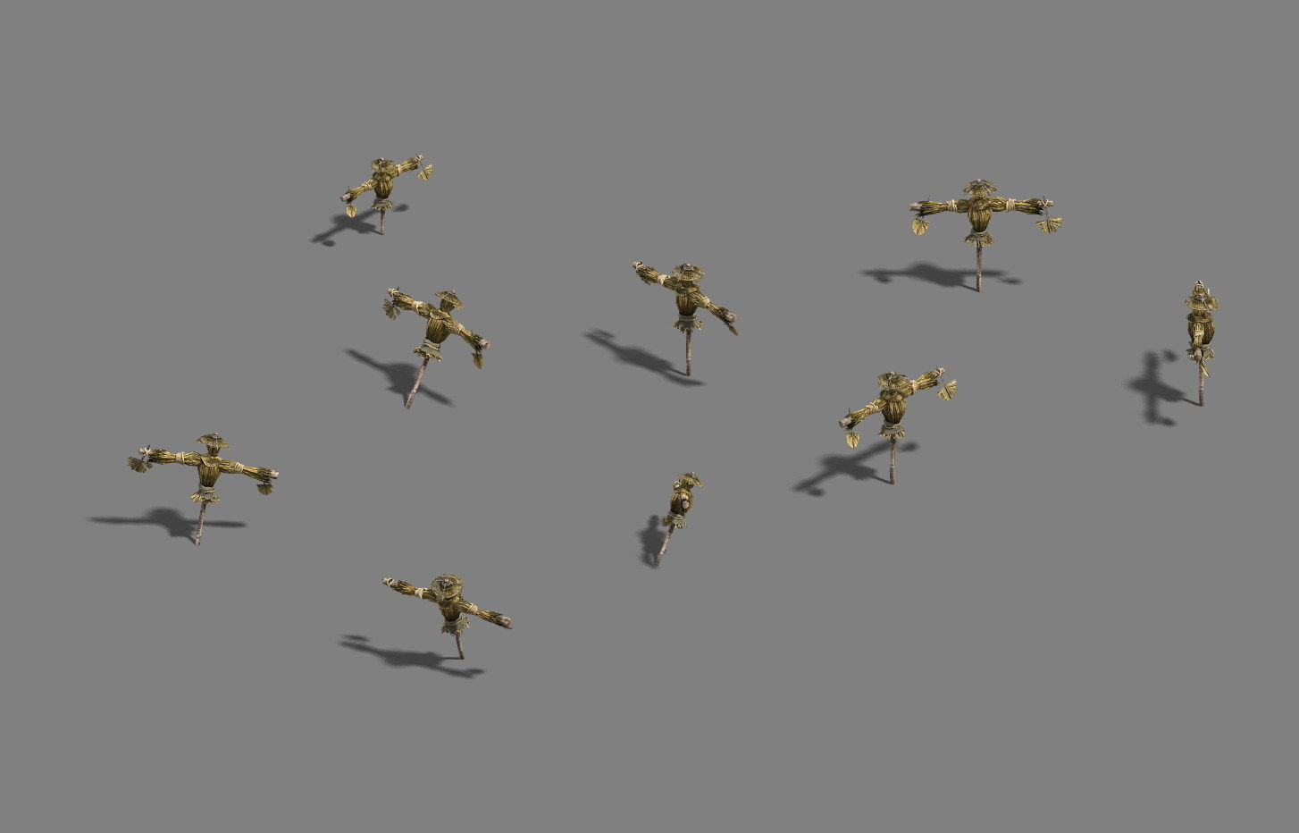 Paddy field - scarecrow 3D model_4