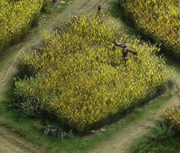 Paddy field - scarecrow 3D model