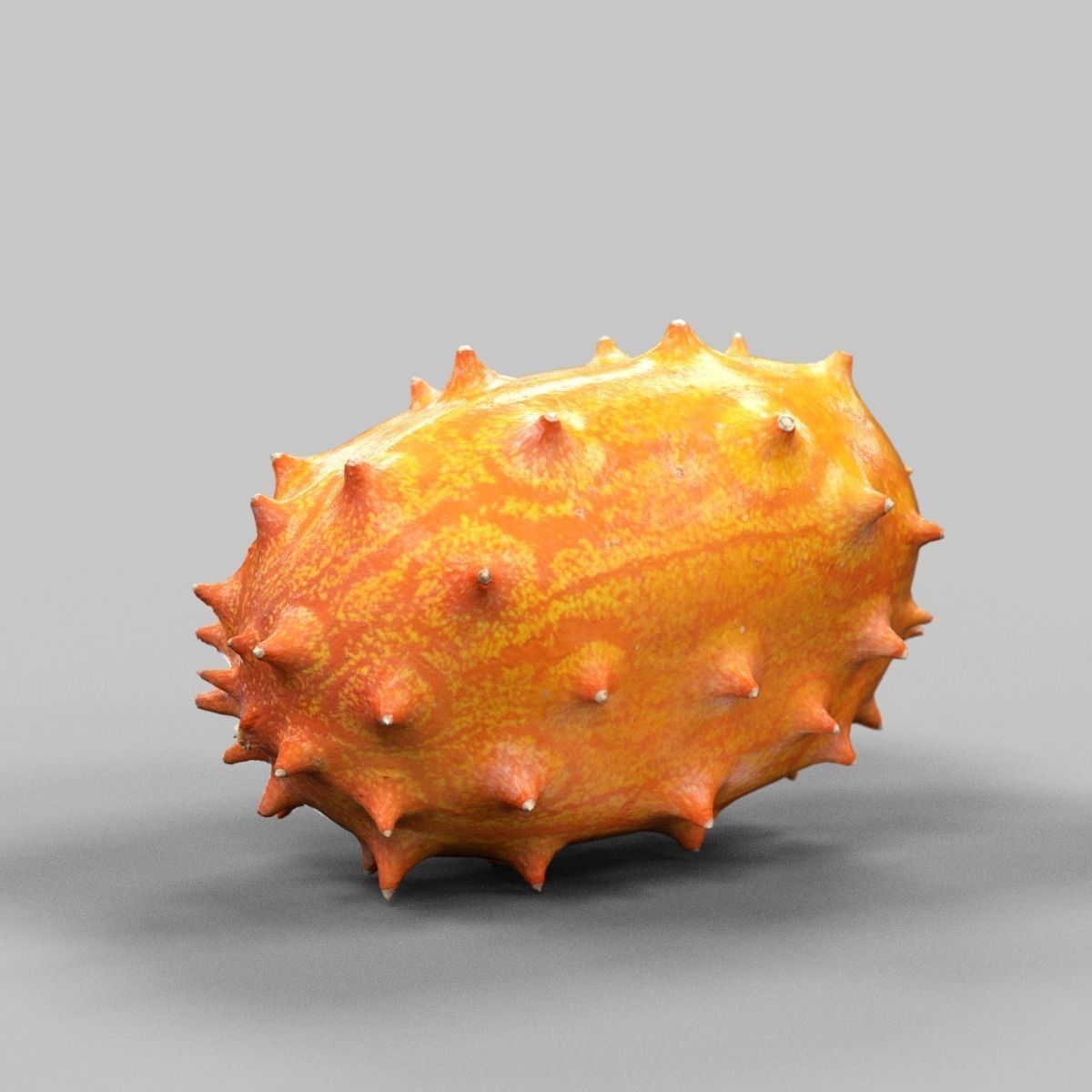 Kiwano cactus fruit Low-poly 3D model_3