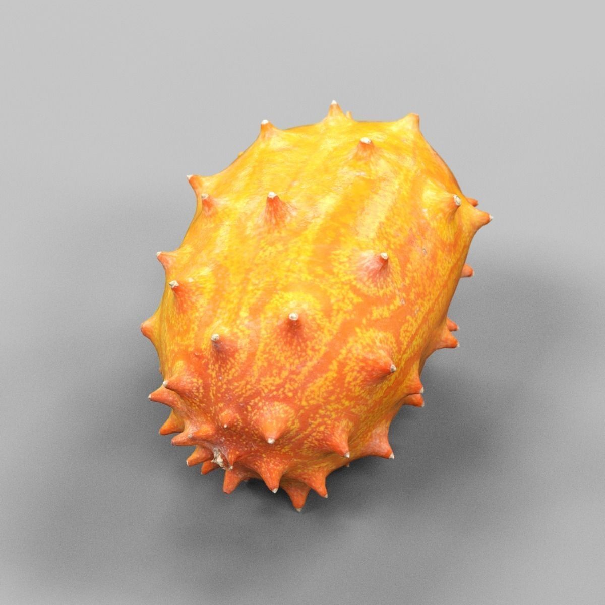 Kiwano cactus fruit Low-poly 3D model_5