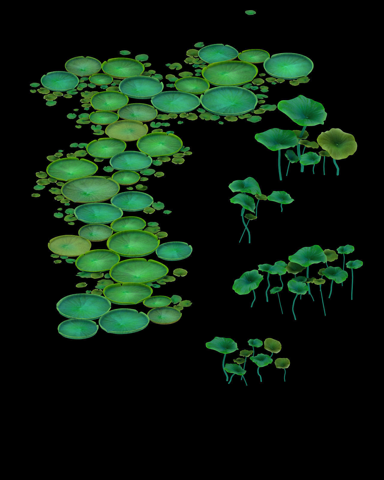 Game model - lotus road 3D model_1