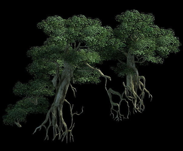 Game Model - Kashayana Buddha Forest ruins tree 3D model
