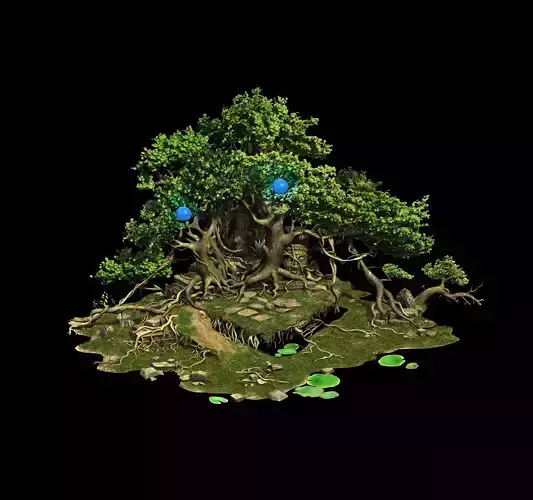 Game Model - Kashayana Buddha Forest Trail Tree 3D model