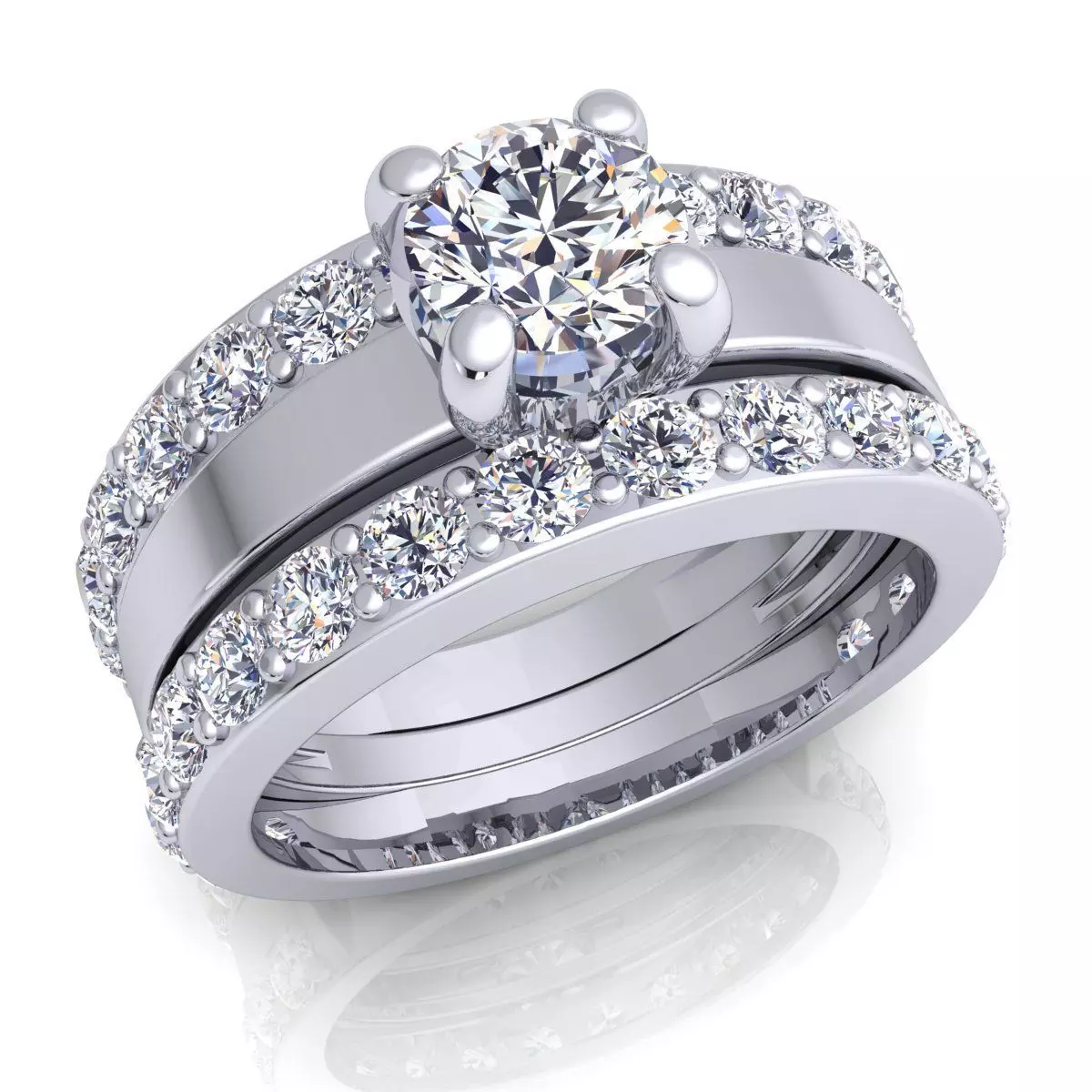 Luxury Woman Diamond Ring 3D print model