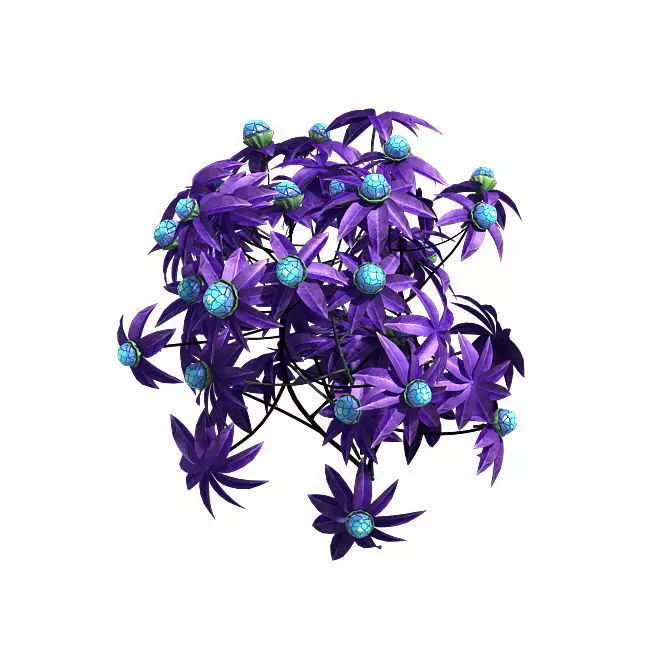 Wizard forest - supernatural flowers 3D model_0