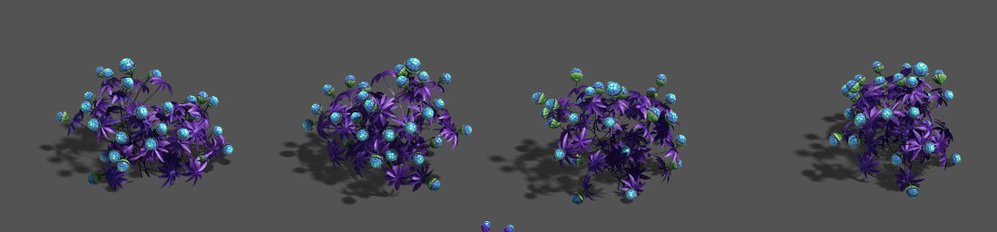 Wizard forest - supernatural flowers 3D model_4