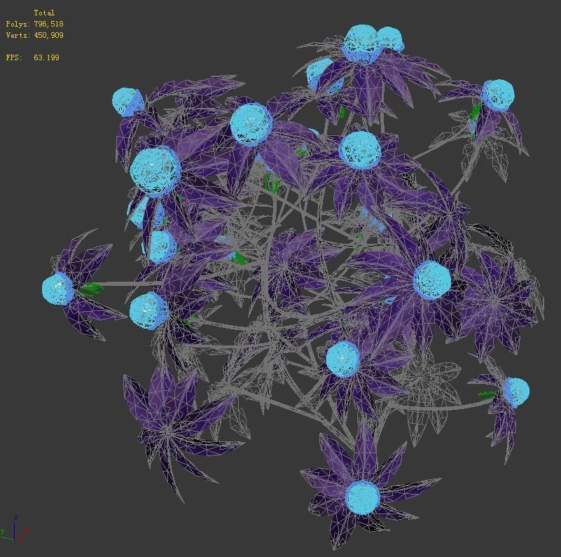 Wizard forest - supernatural flowers 3D model_3