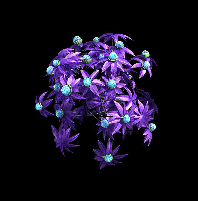 Wizard forest - supernatural flowers 3D model_1