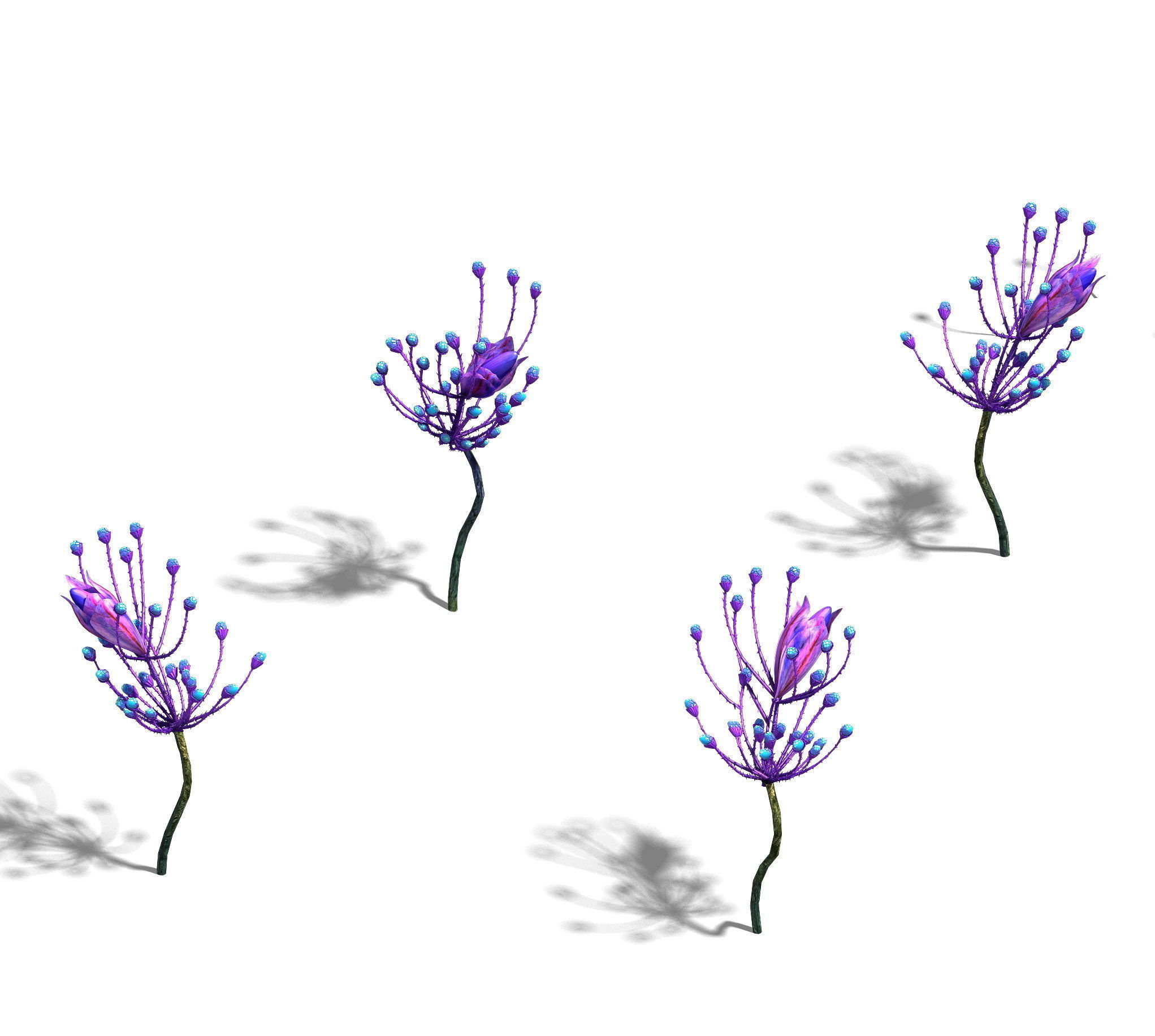 Wizard of the forest - supernatural flowers 02 3D model_6