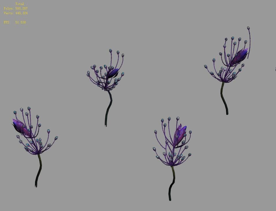 Wizard of the forest - supernatural flowers 02 3D model_4