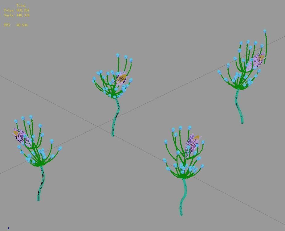 Wizard of the forest - supernatural flowers 02 3D model_5