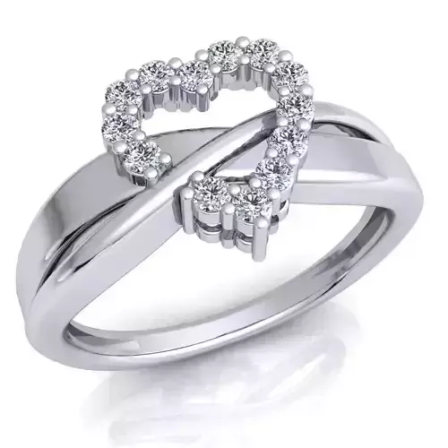 Love Fancy Heart Diamond Ring 3d Model Render Detail 3D print model