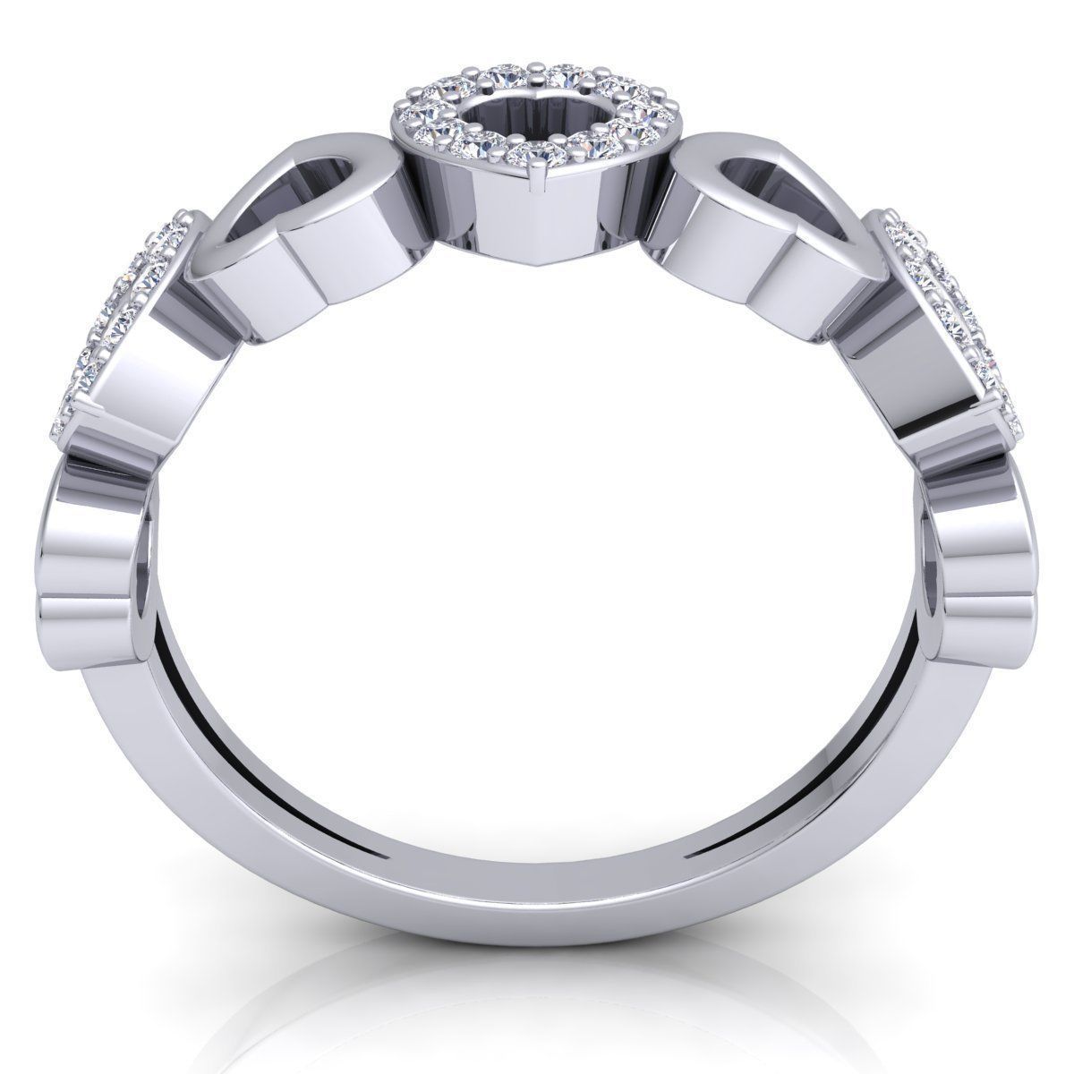 Fancy Woman Diamond Ring 3d Model Print 3D print model_8