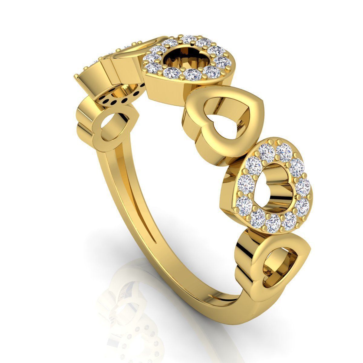 Fancy Woman Diamond Ring 3d Model Print 3D print model_5