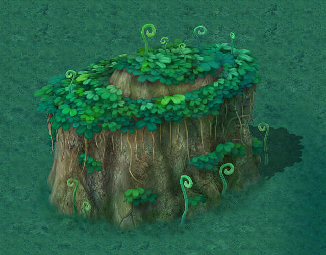 Cartoon version - spore forest terrain 3D model