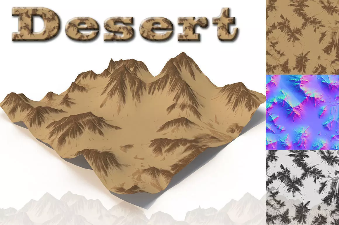 Desert mountain range 3D model