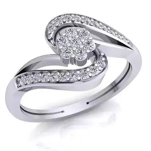 Fancy Woman Diamond Ring 3d Model And Render Detail 3D print model
