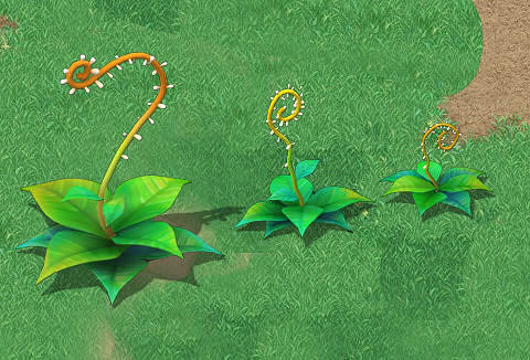Cartoon version - moving tentacles grass 3D model